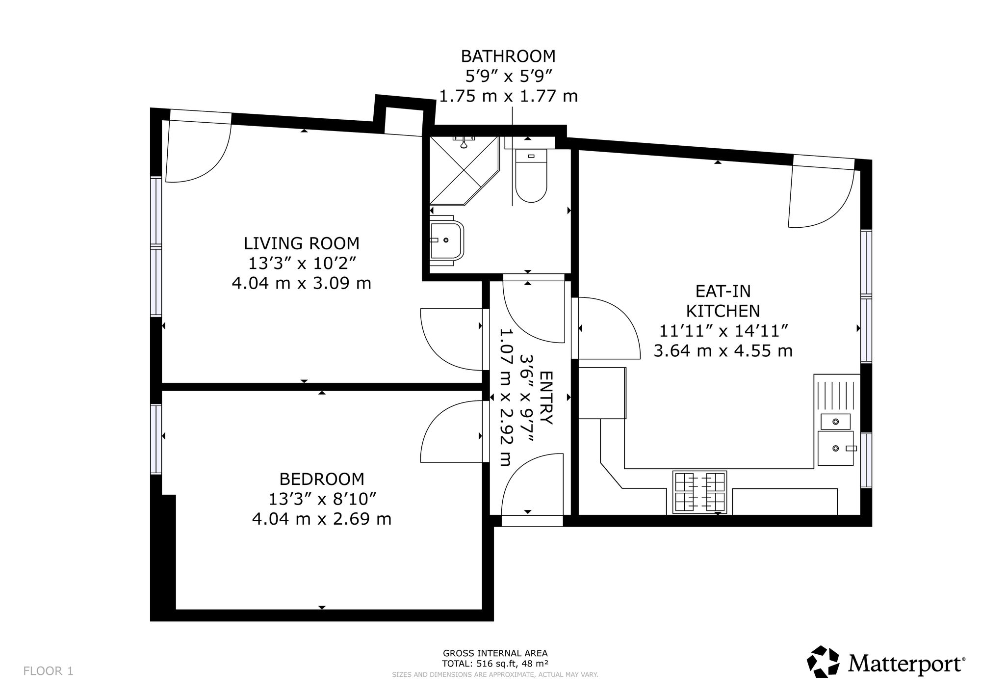 1 bed flat for sale in King Street, Doune, FK16 - Property floorplan