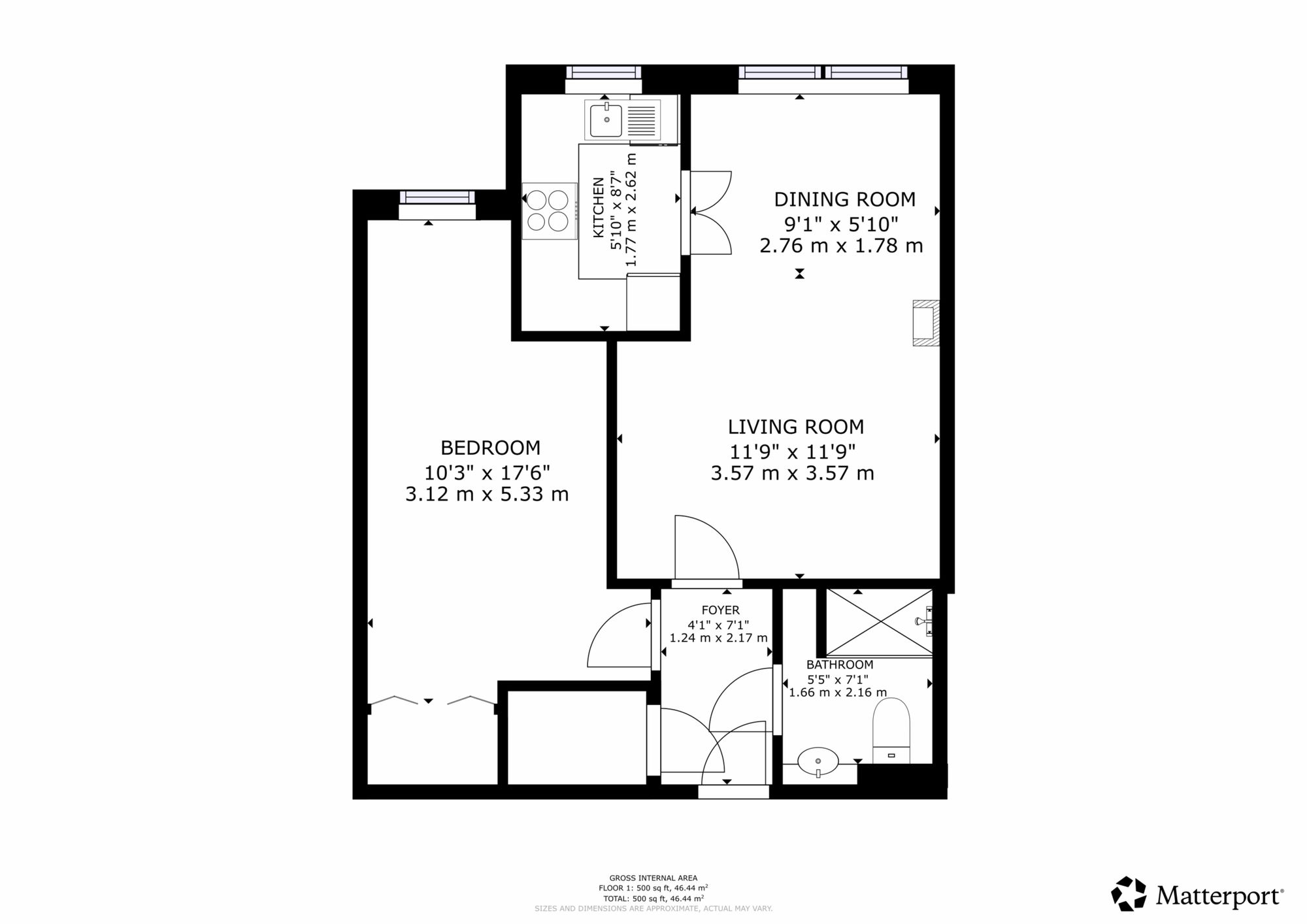 1 bed flat for sale in Stirling Road, Dunblane, FK15 - Property floorplan