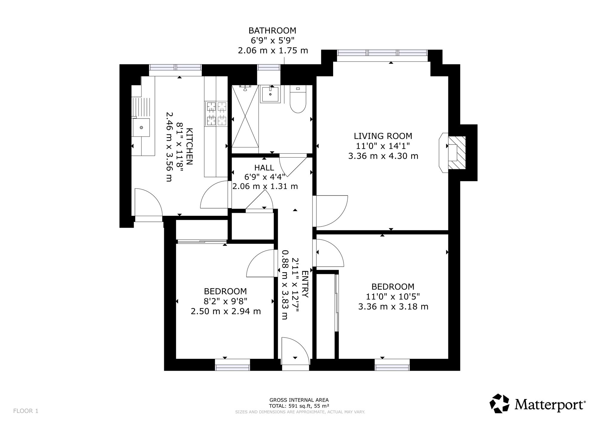 2 bed flat for sale in Holmehill Court, Dunblane, FK15 - Property floorplan