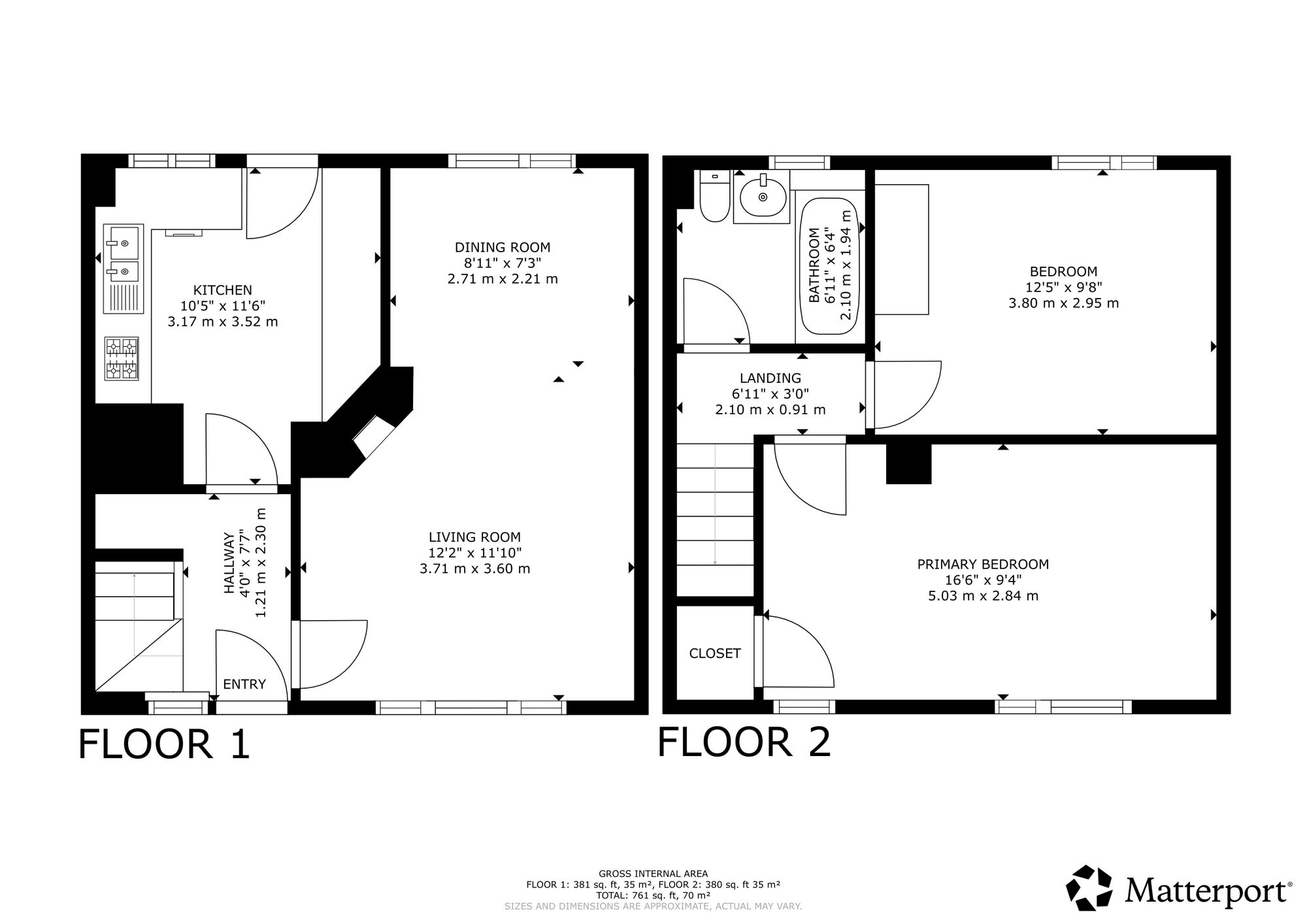 2 bed end of terrace house for sale in Keltie Place, Deanston, FK16 - Property floorplan