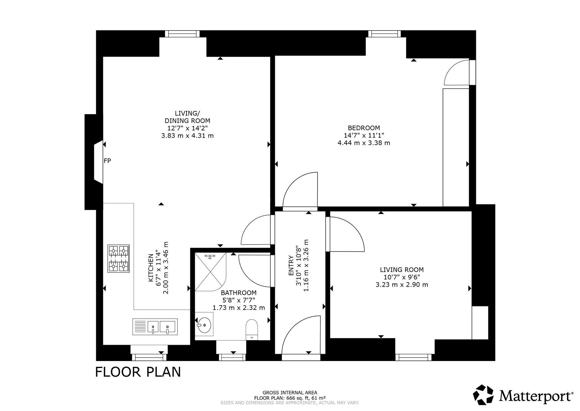 2 bed terraced cottage for sale in The Square, Ashfield, FK15 - Property floorplan