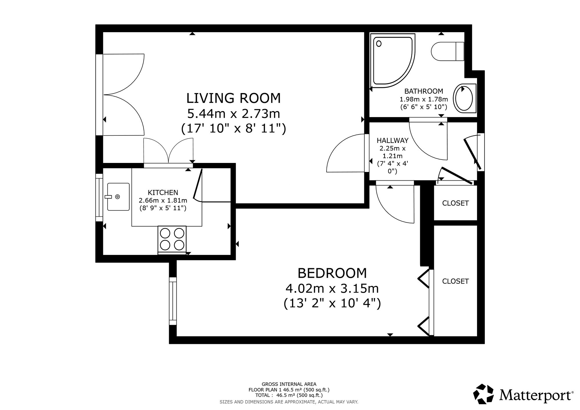 1 bed flat for sale in Stirling Road, Dunblane, FK15 - Property floorplan