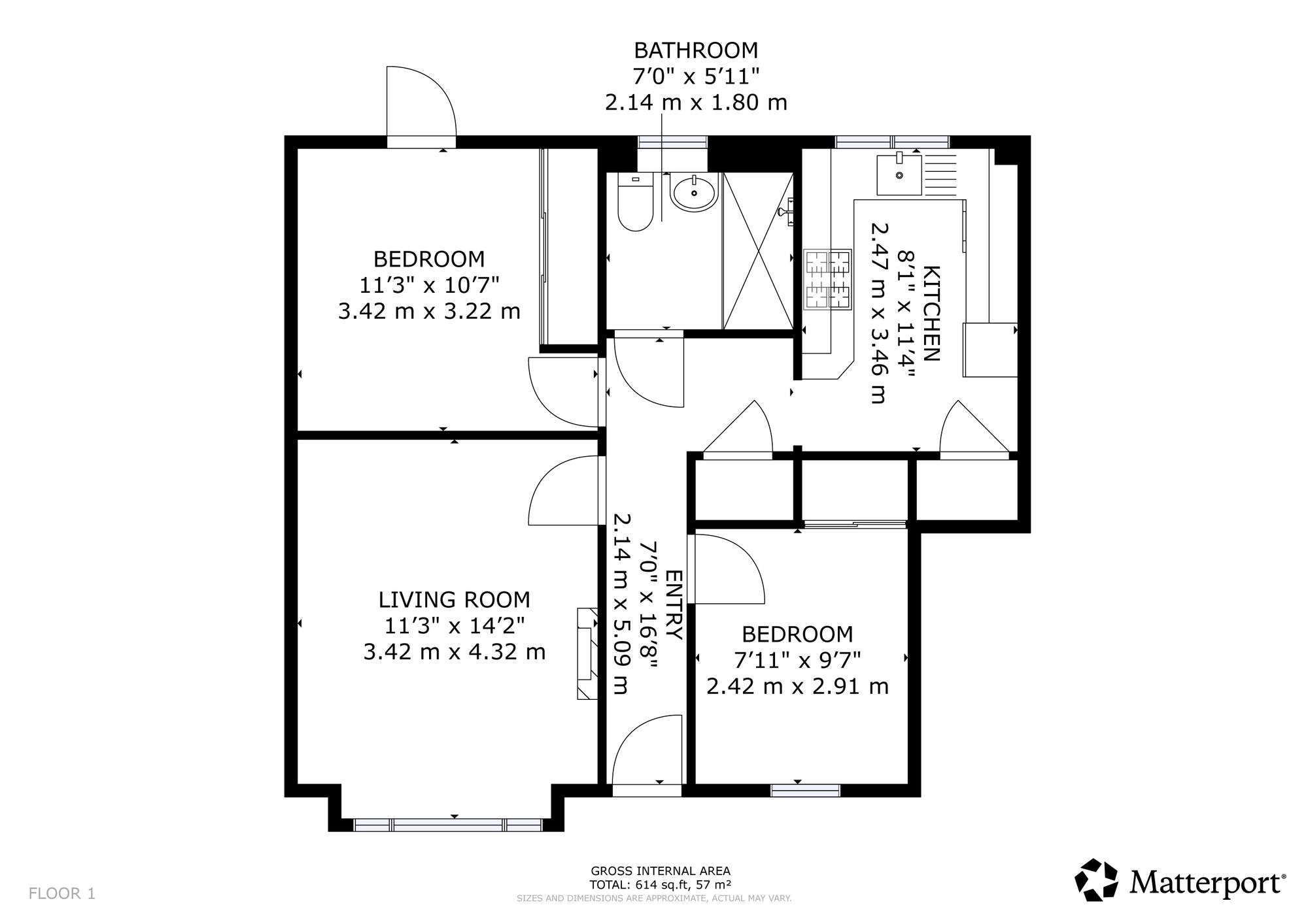 2 bed flat for sale in Holmehill Court, Dunblane, FK15 - Property floorplan