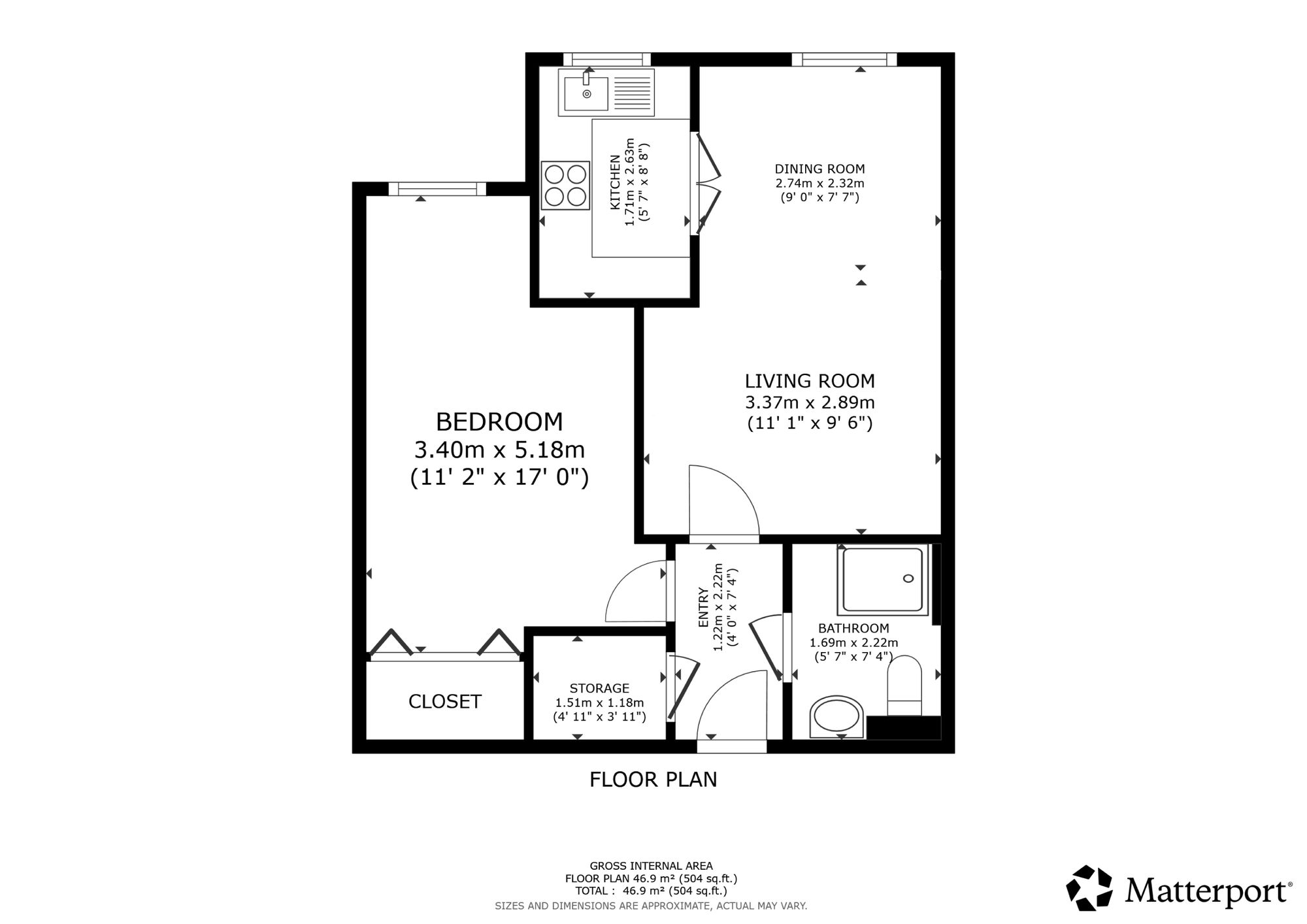 1 bed flat for sale in Stirling Road, Dunblane, FK15 - Property floorplan