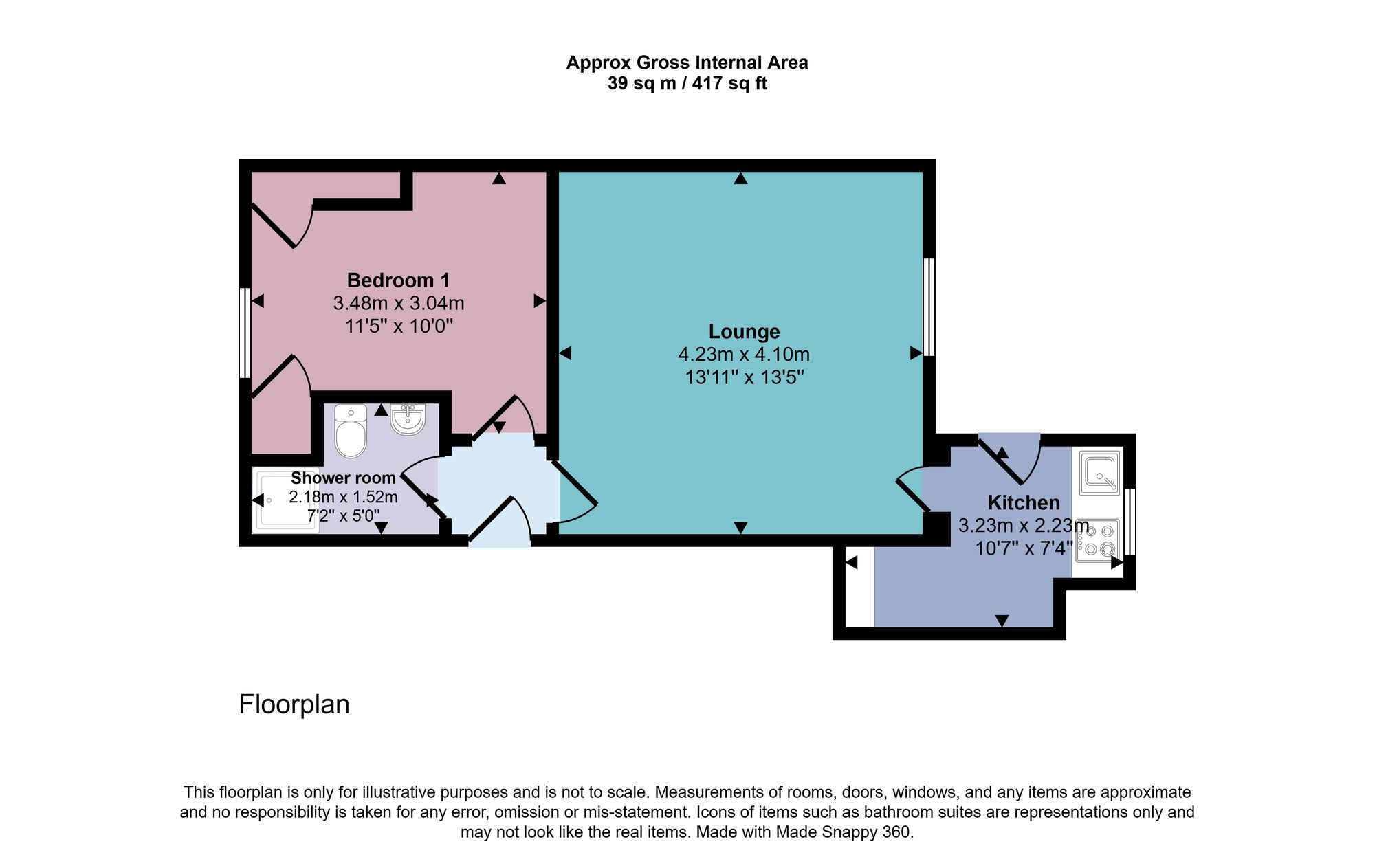 1 bed ground floor flat for sale in Ramoyle, Dunblane, FK15 - Property floorplan
