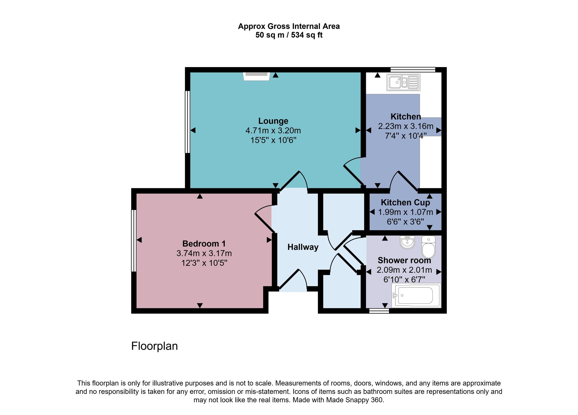 1 bed retirement property for sale in Dunblane, FK15 - Property floorplan
