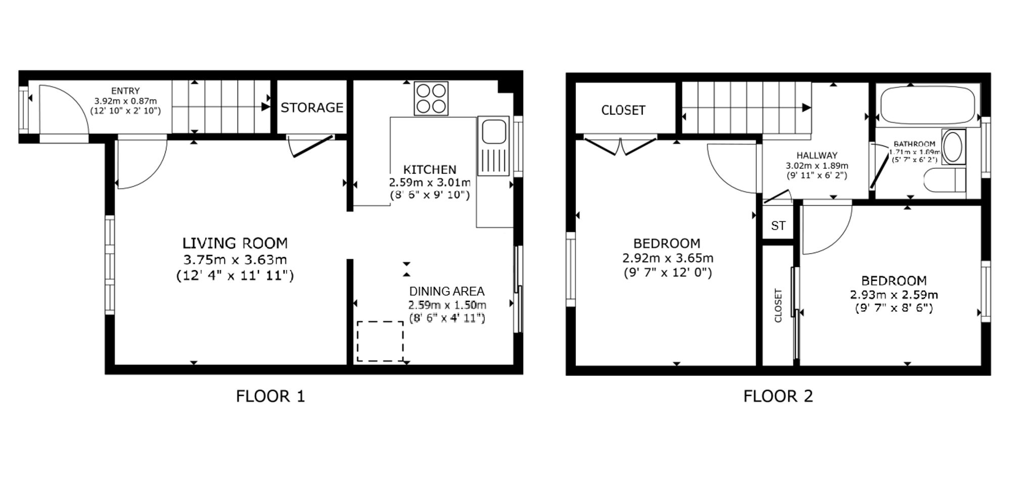 2 bed semi-detached house for sale in Millhill View, Greenloaning, FK15 - Property floorplan
