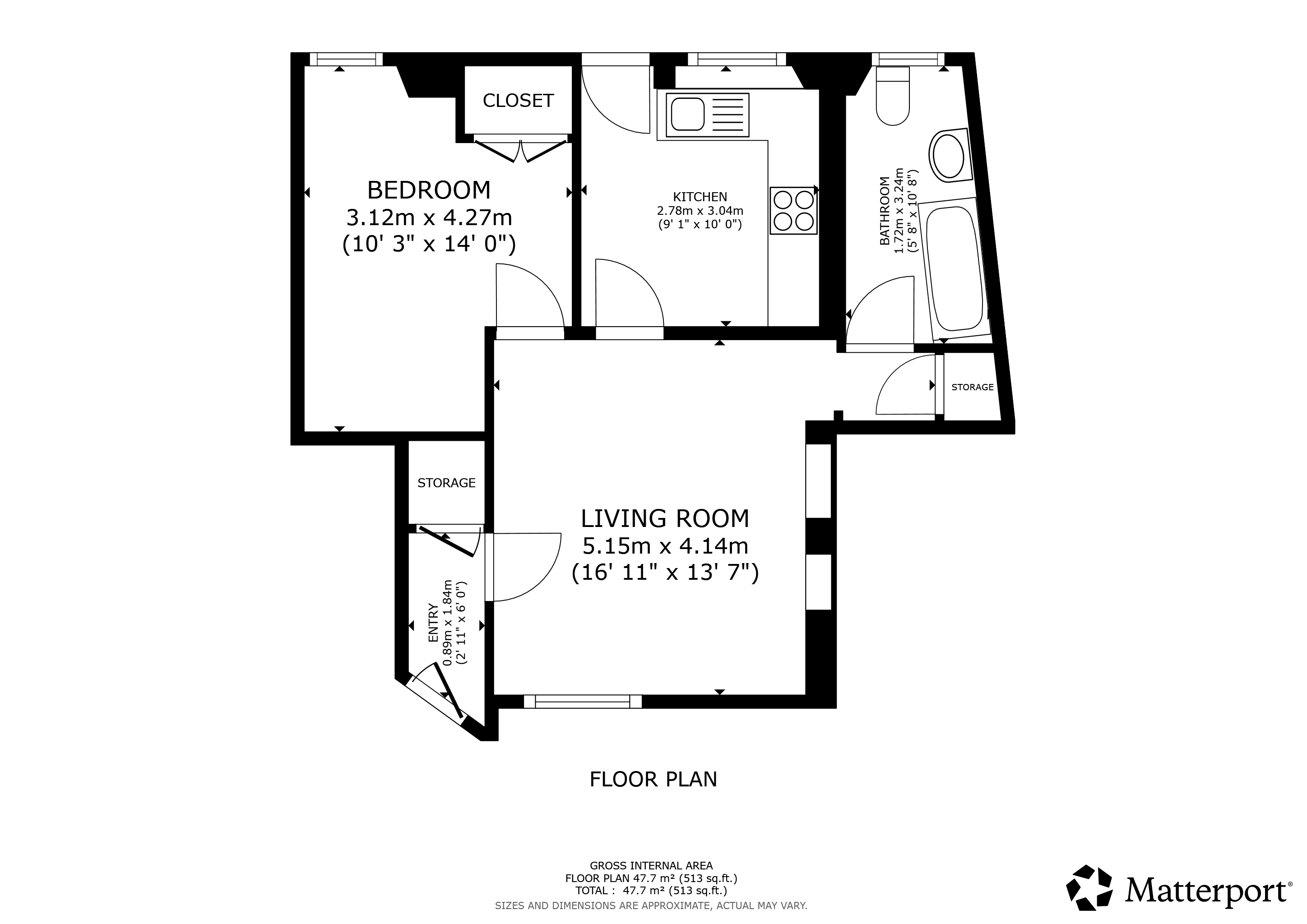 1 bed for sale in George Street, Doune, FK16 - Property floorplan