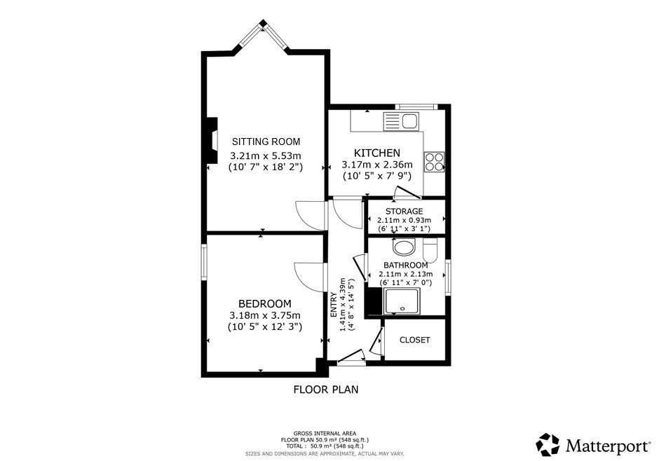1 bed for sale in Drumcastle Court, John R Gray Road, Dunblane, FK15 - Property floorplan