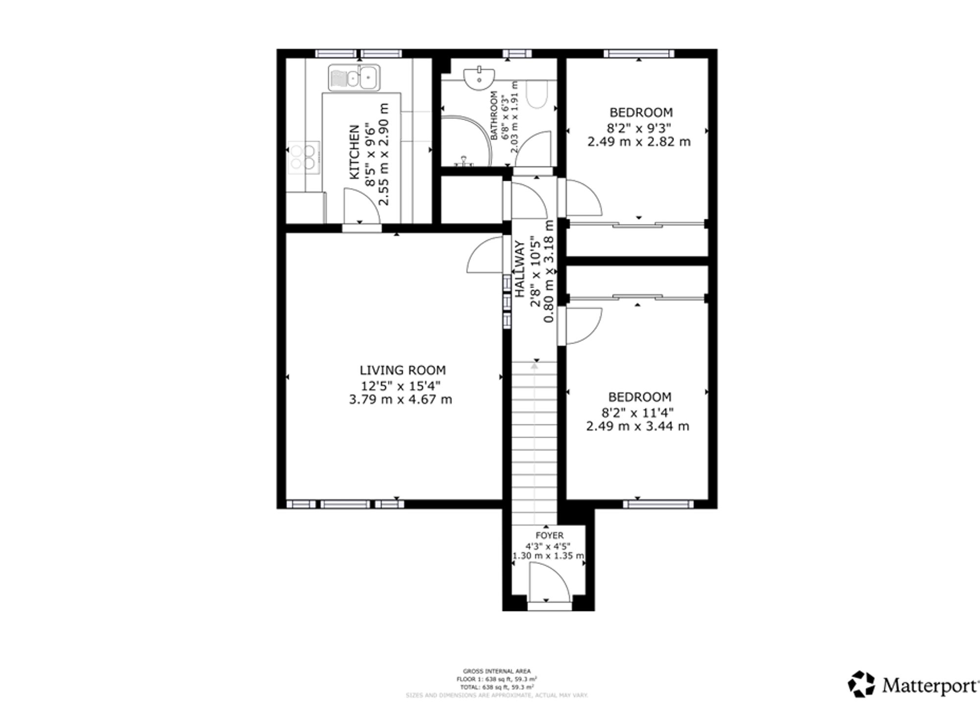 2 bed flat for sale in Buchan Drive, Dunblane, FK15 - Property floorplan