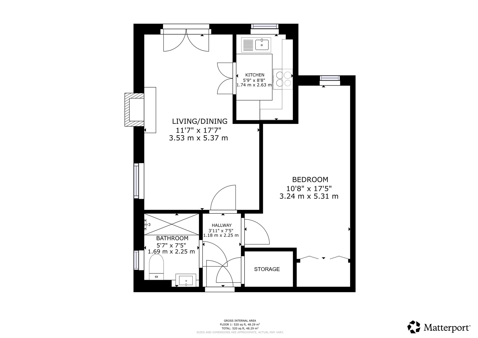 1 bed flat for sale in Stirling Road, Dunblane, FK15 - Property floorplan