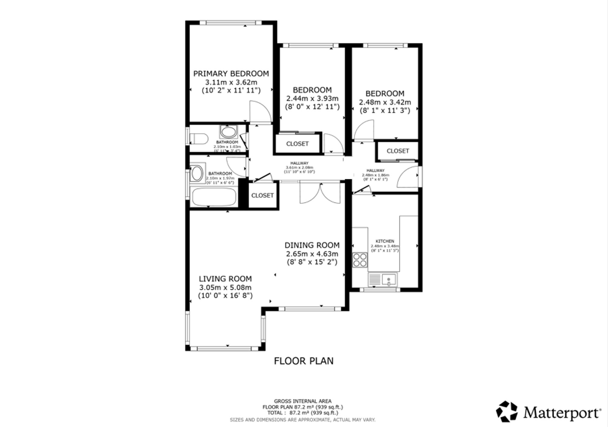 3 bed flat for sale in Moray Street, Doune, FK16 - Property floorplan