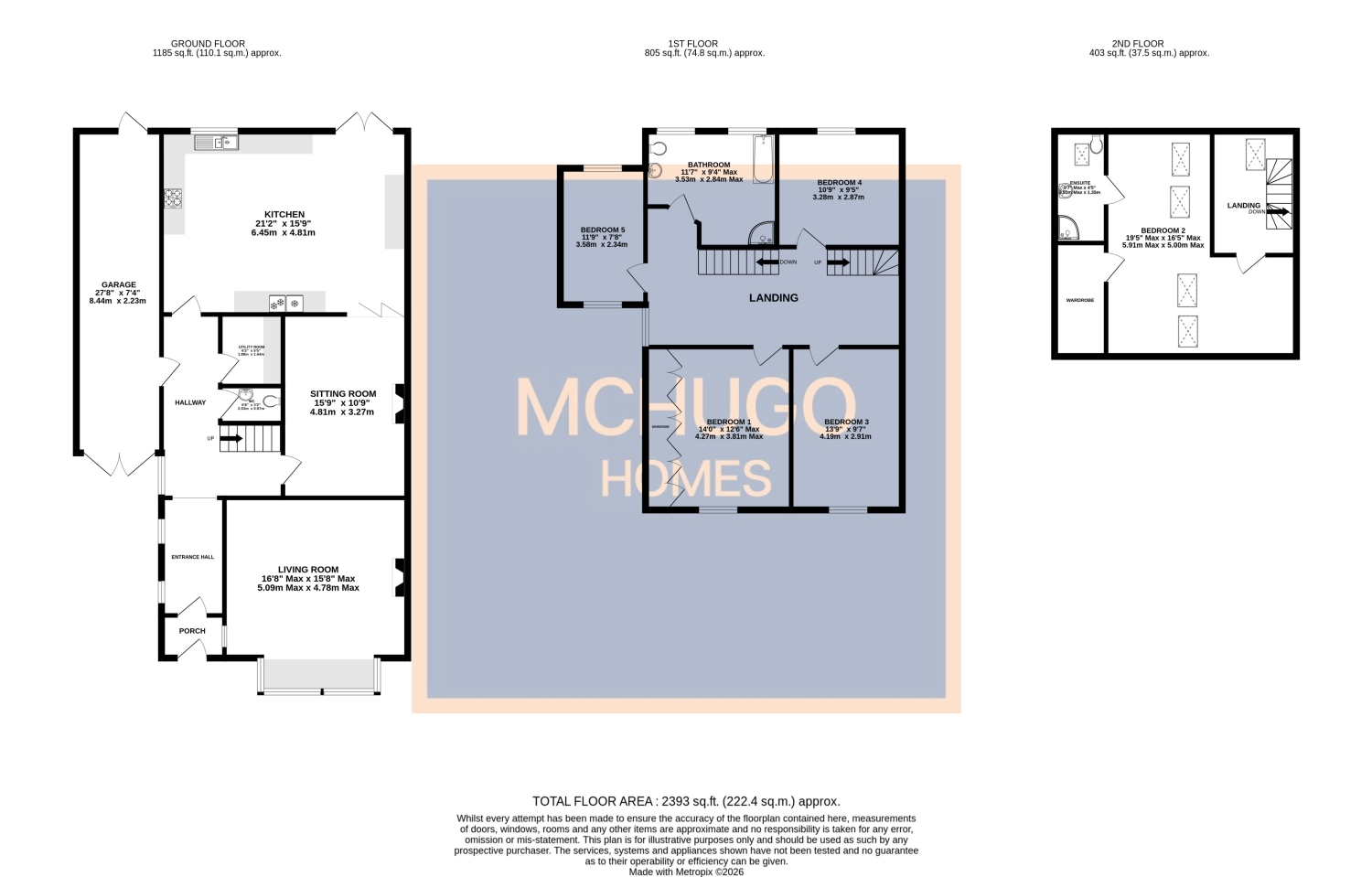 5 bed semi-detached house for sale in Harborne Road, Close to Warley Woods - Property floorplan