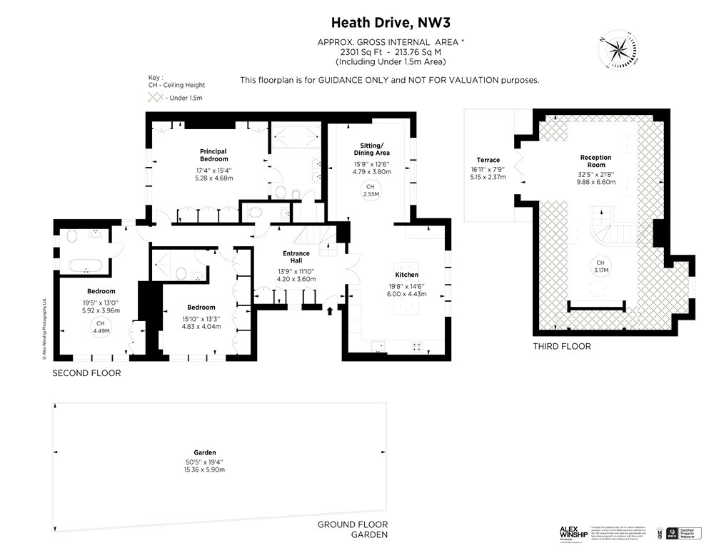 3 bed apartment to rent in Heath Drive, London, NW3 - Property floorplan