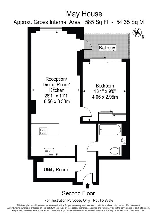 1 bed apartment for sale in Achill Close, London, NW9 - Property floorplan