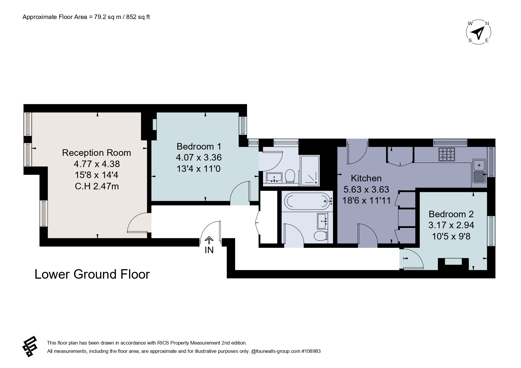 2 bed apartment for sale in Rostrevor Road, London, SW6 - Property floorplan