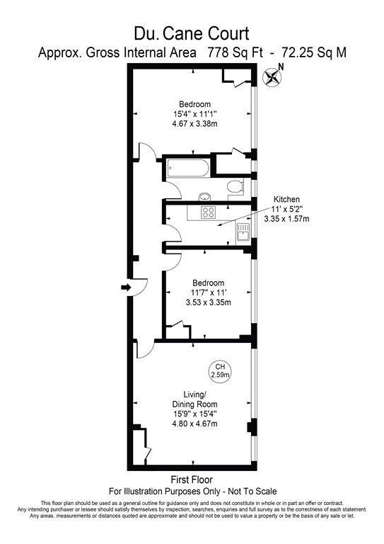 2 bed apartment for sale in Balham High Road, London, SW17 - Property floorplan