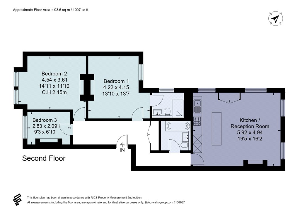 3 bed ground floor flat for sale in Rostrevor Road, London, SW6 - Property floorplan