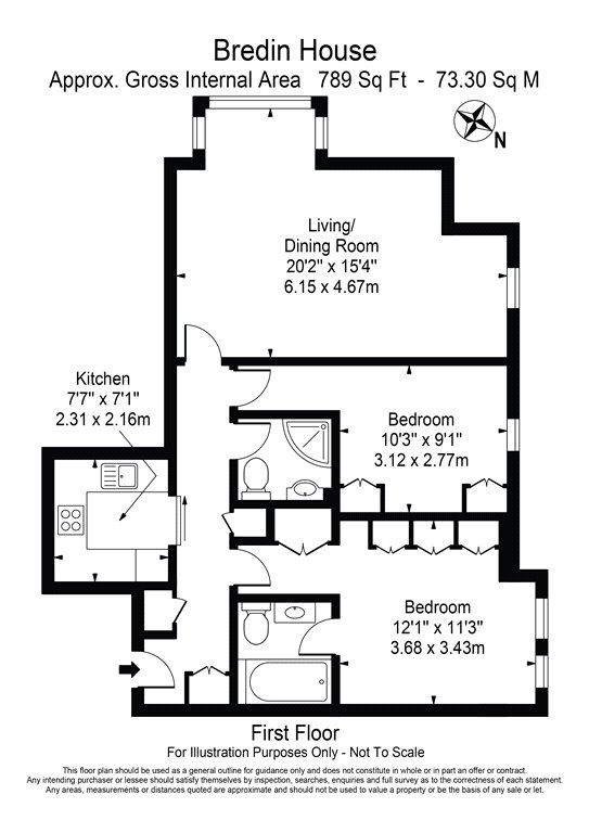 2 bed apartment for sale in Kings Road, London, SW10 - Property floorplan