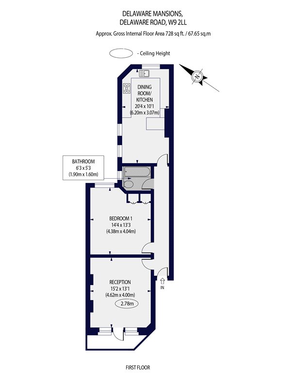1 bed apartment for sale in Delaware Road, London, W9 - Property floorplan