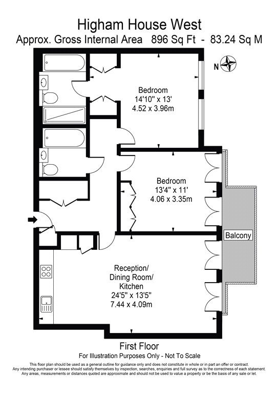 2 bed apartment for sale in Carnwath Road, London, SW6 - Property floorplan