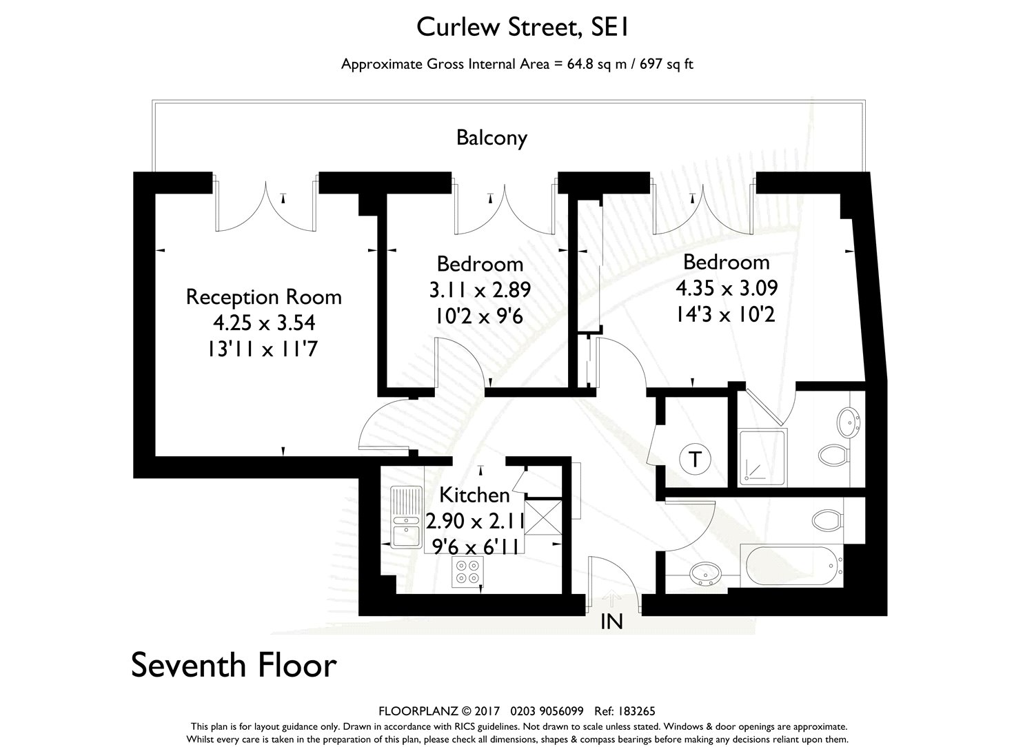 2 bed apartment to rent in Vanilla & Sesame Court, Curlew Street, London, SE1 - Property floorplan