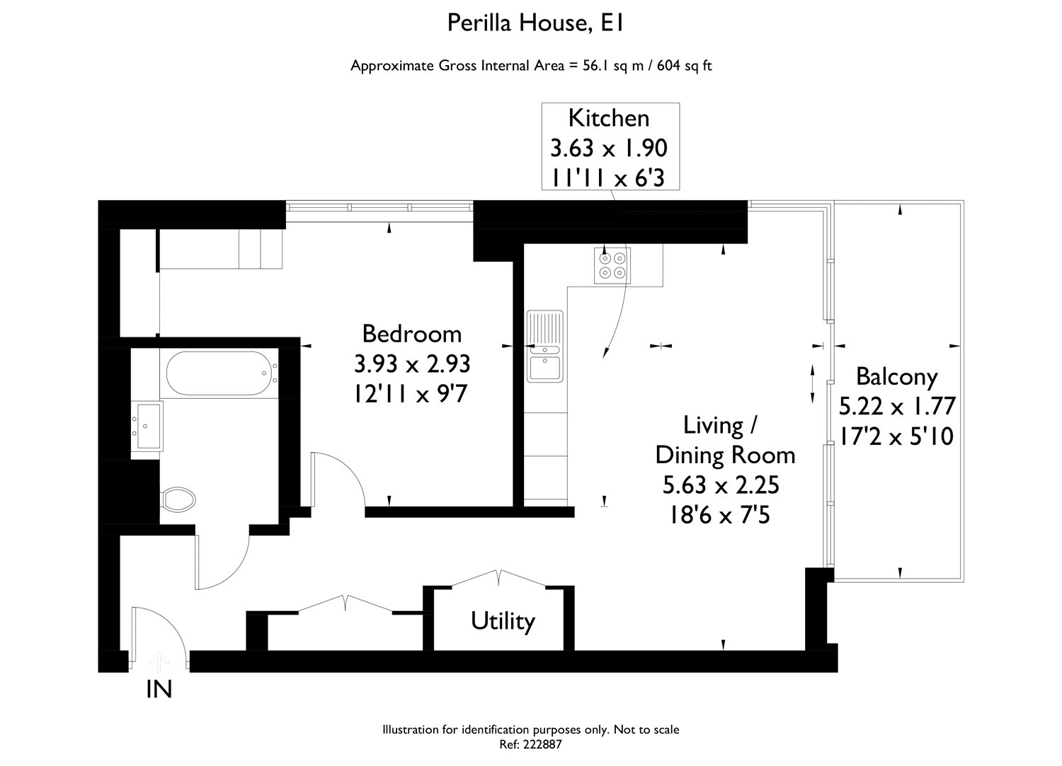 1 bed apartment to rent in Stable Walk, London, E1 - Property floorplan