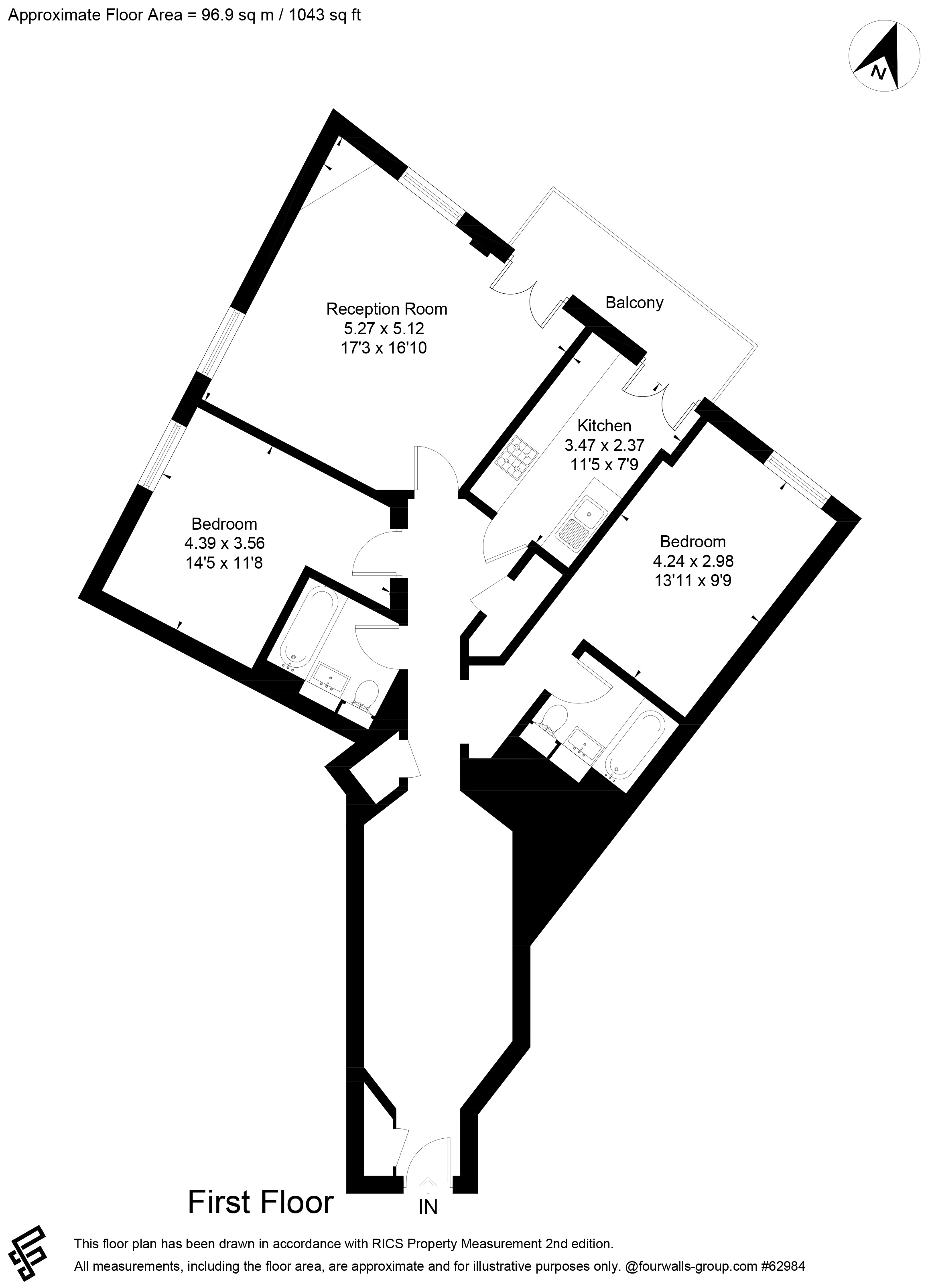 2 bed apartment for sale in The Circle, Queen Elizabeth Street, London, SE1 - Property floorplan