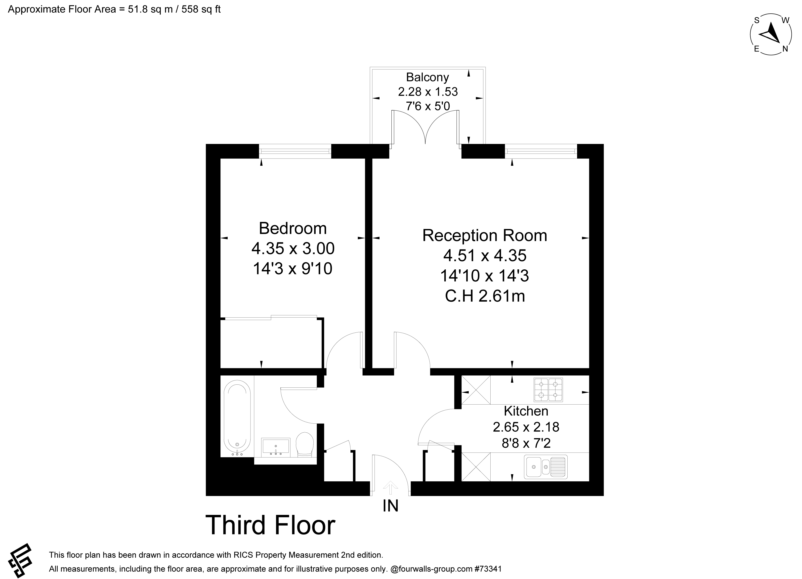 1 bed apartment for sale in Queen Elizabeth Street, London, SE1 - Property floorplan