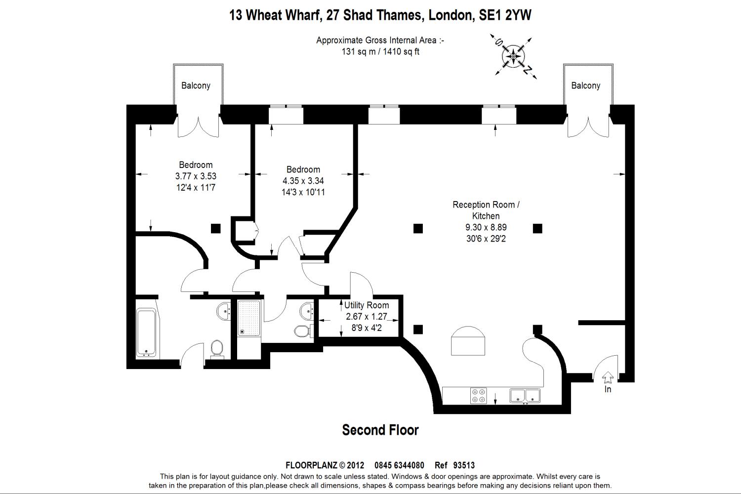 2 bed apartment for sale in Shad Thames, London, SE1 - Property floorplan