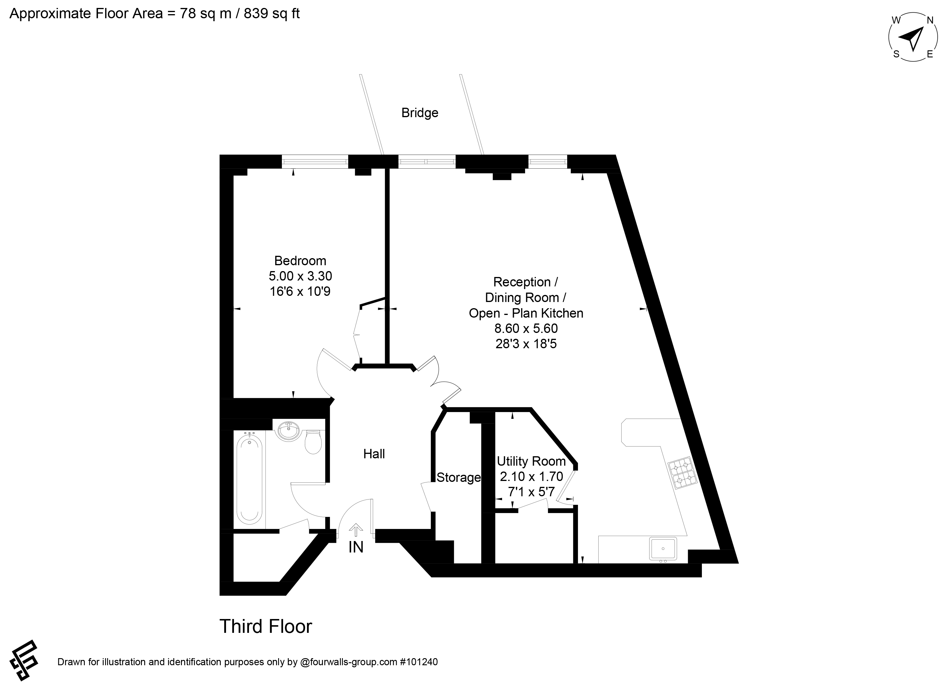 1 bed apartment for sale in Java Wharf, 16 Shad Thames, London, SE1 - Property floorplan