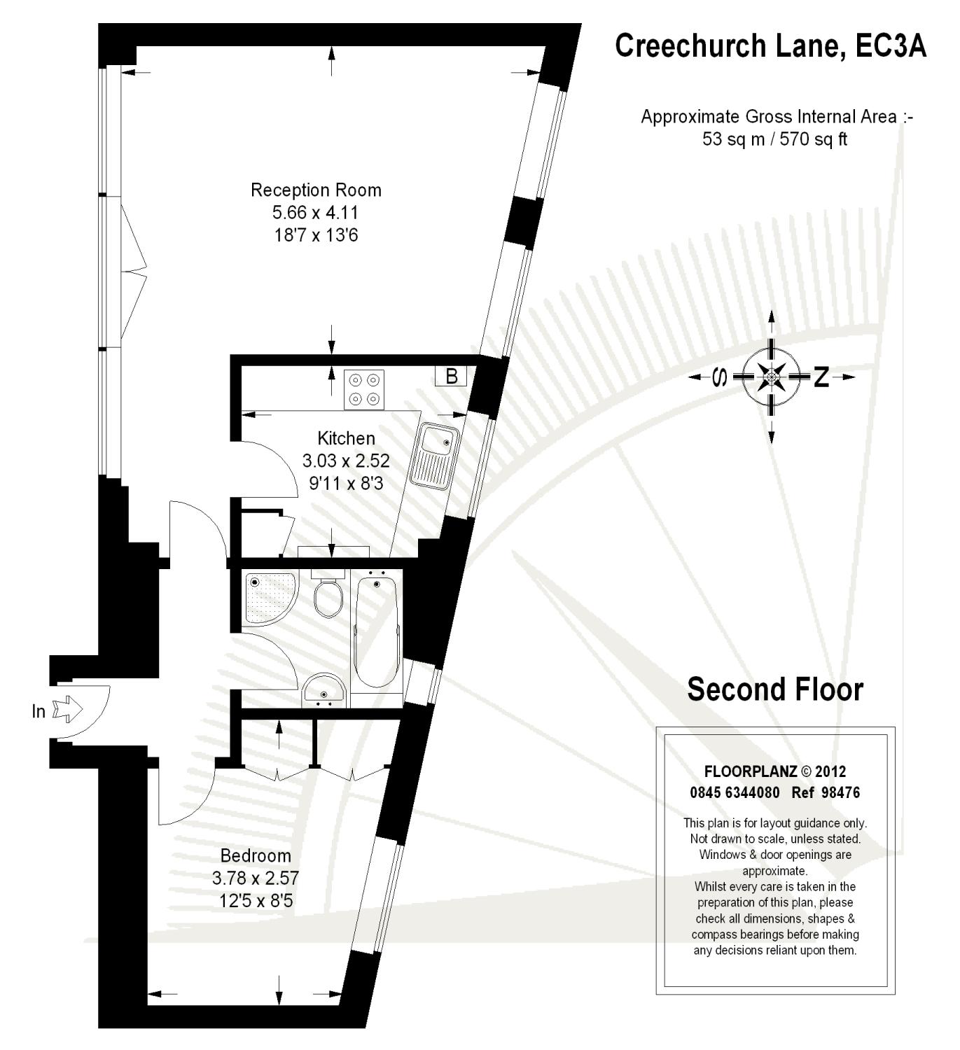 1 bed apartment for sale in Creechurch Lane, London, EC3A - Property floorplan