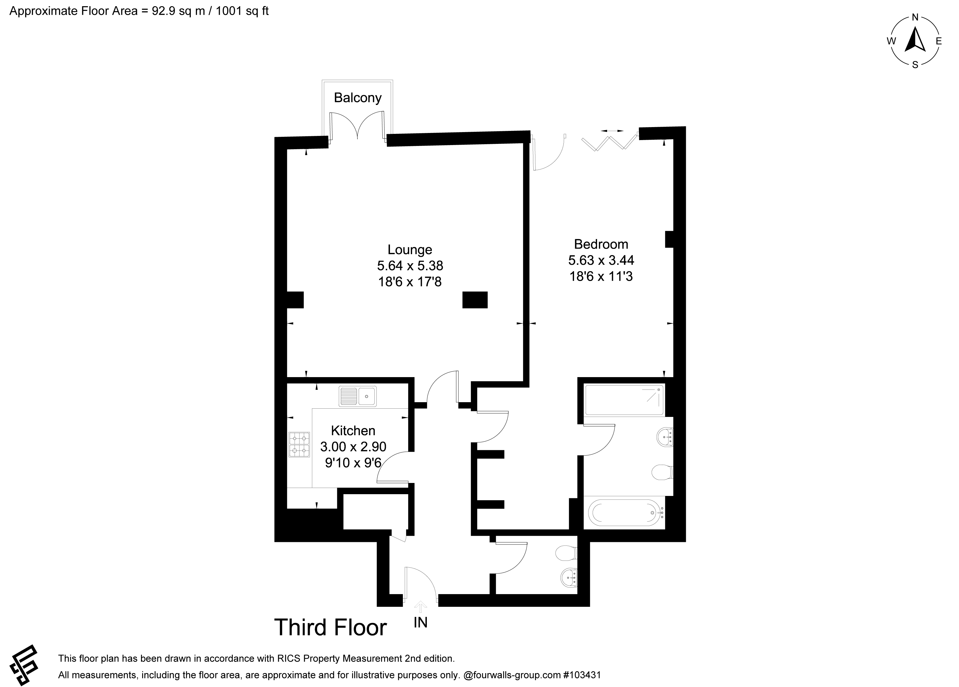 1 bed apartment for sale in Shad Thames, London, SE1 - Property floorplan