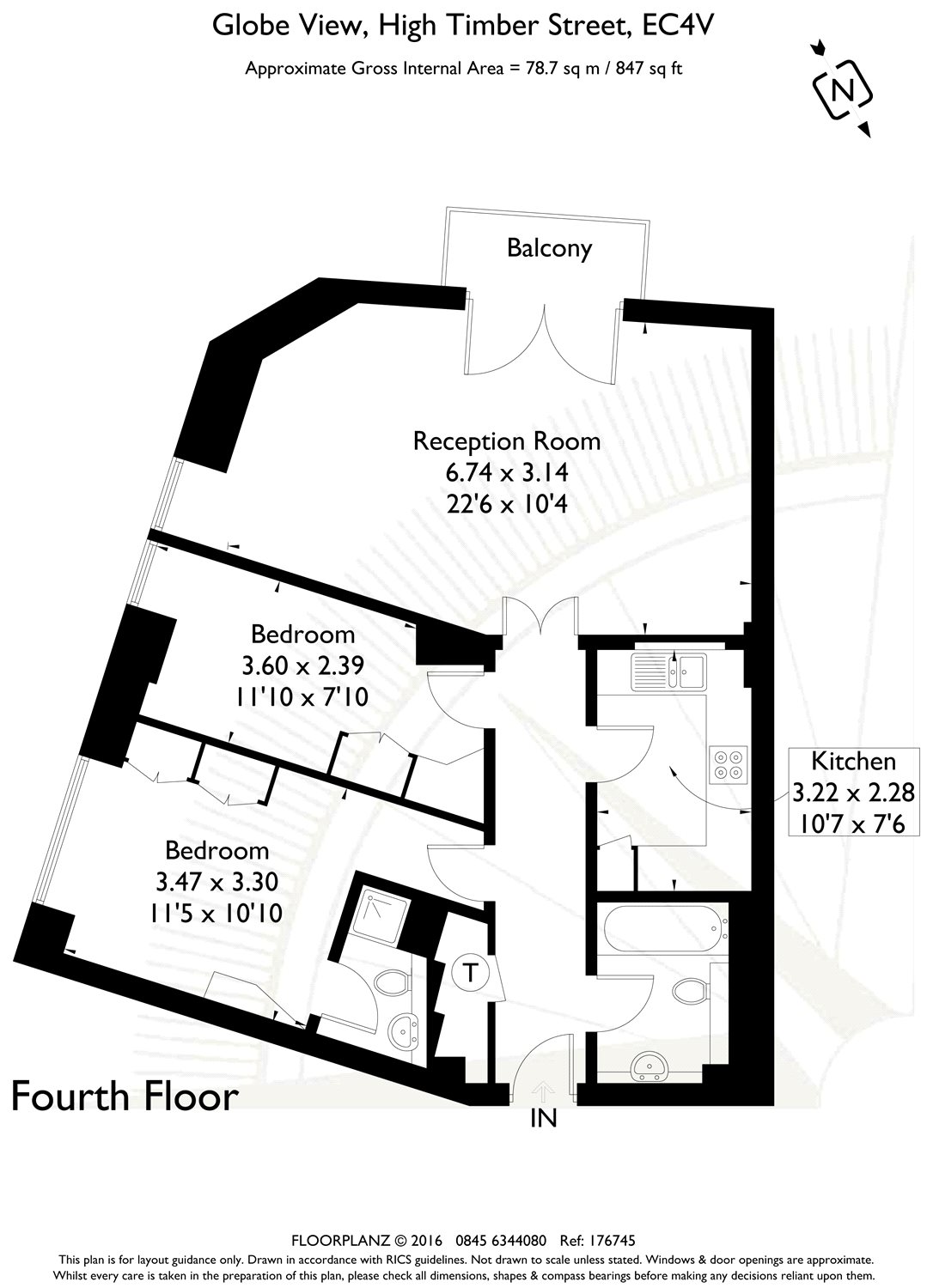 2 bed apartment for sale in Globe View, 10 High Timber Street, London, EC4V - Property floorplan