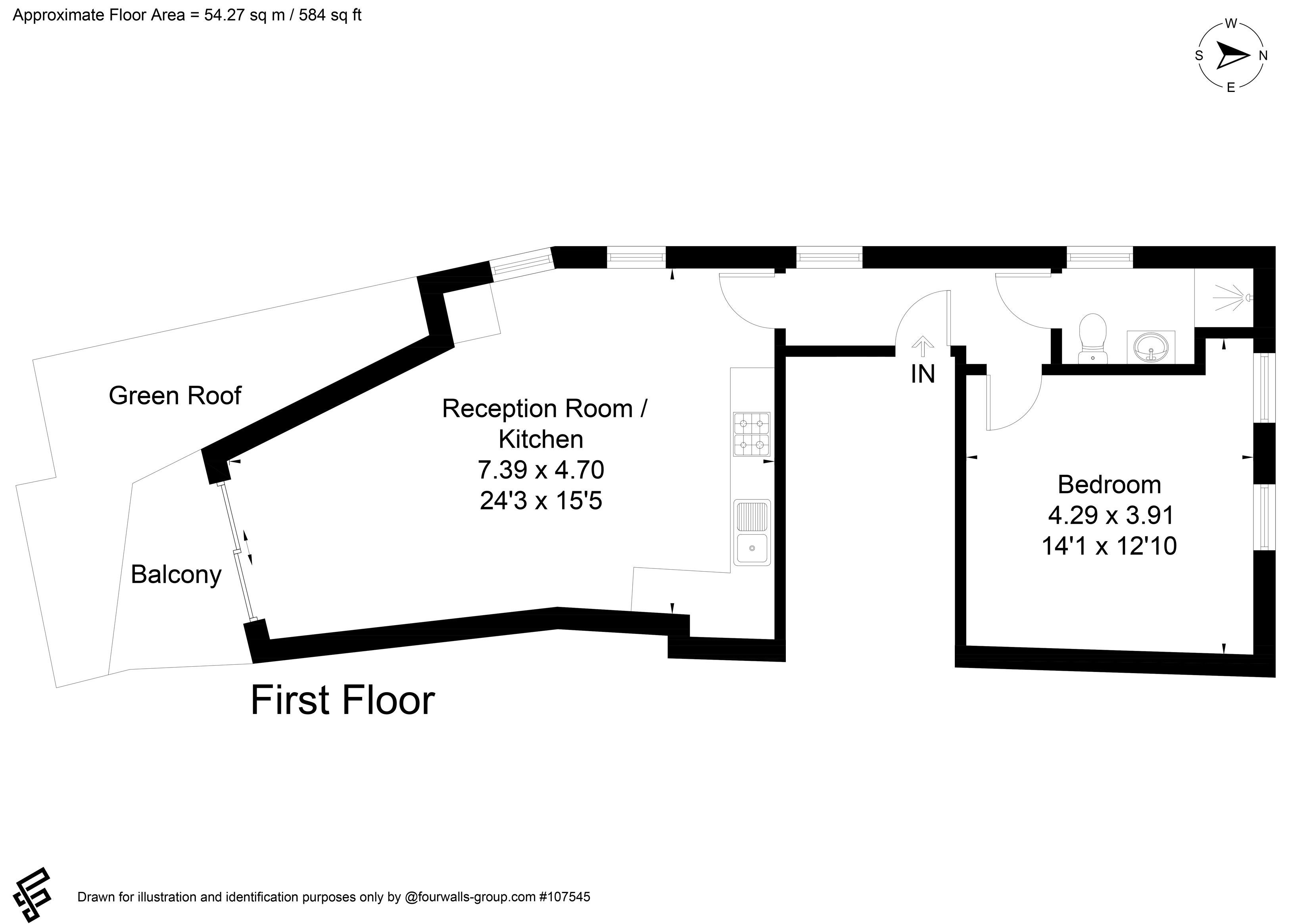 1 bed apartment for sale in Alwin Apartments, 132 Tanner Street, SE1 - Property floorplan