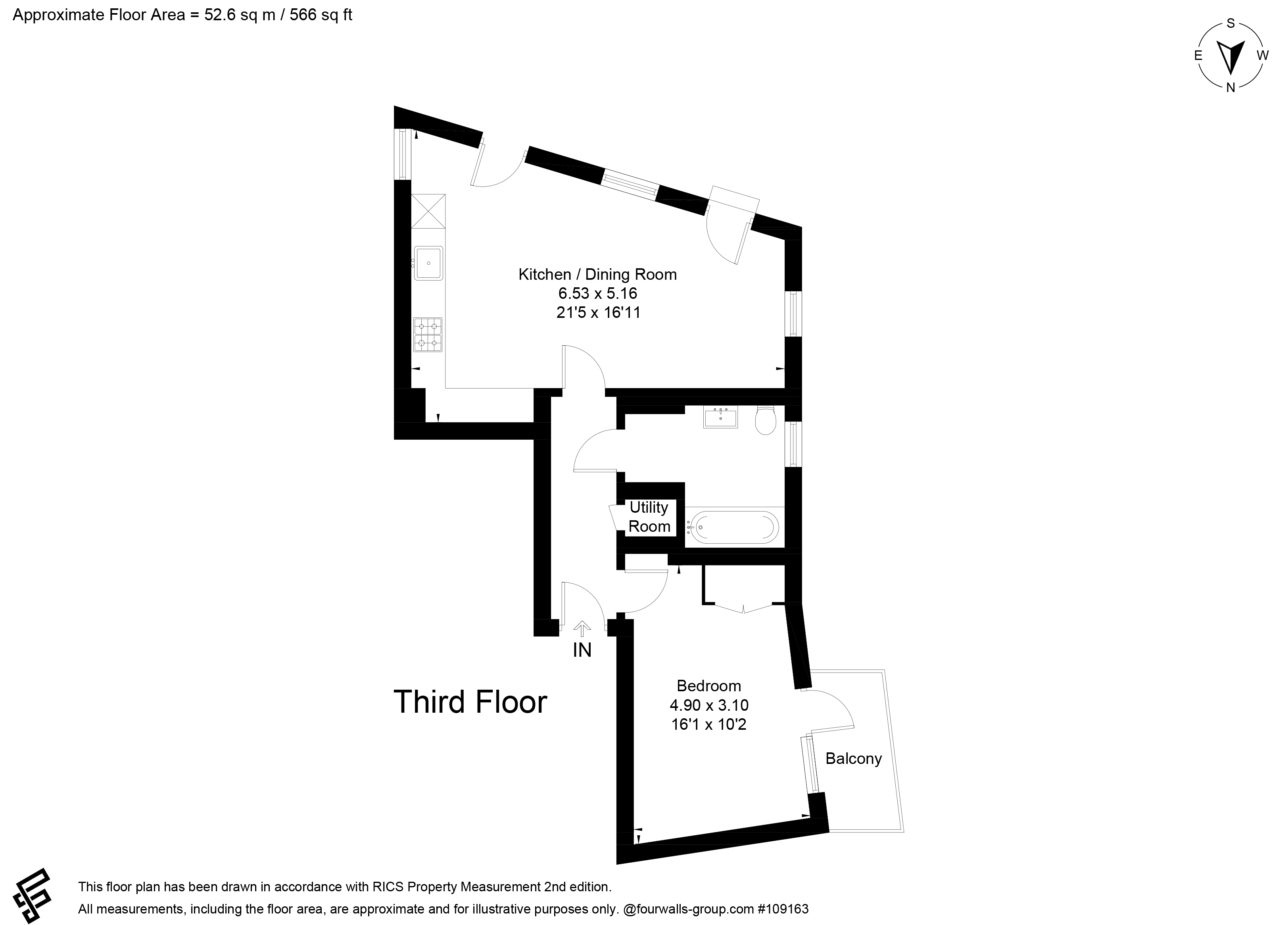 1 bed apartment for sale in Great Suffolk Street, London, SE1 - Property floorplan