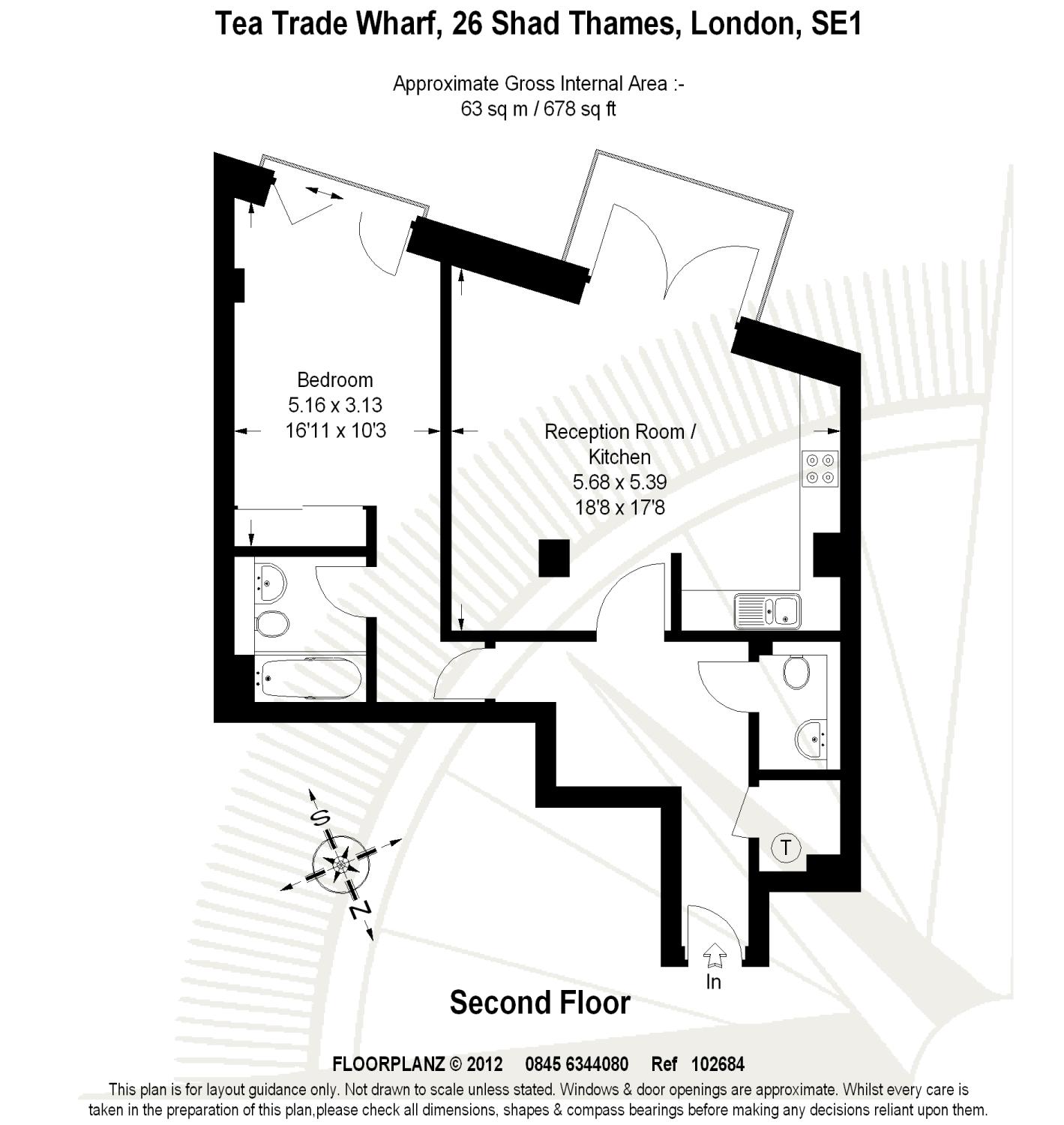 1 bed apartment for sale in Tea Trade Wharf, 26 Shad Thames, London, SE1 - Property floorplan