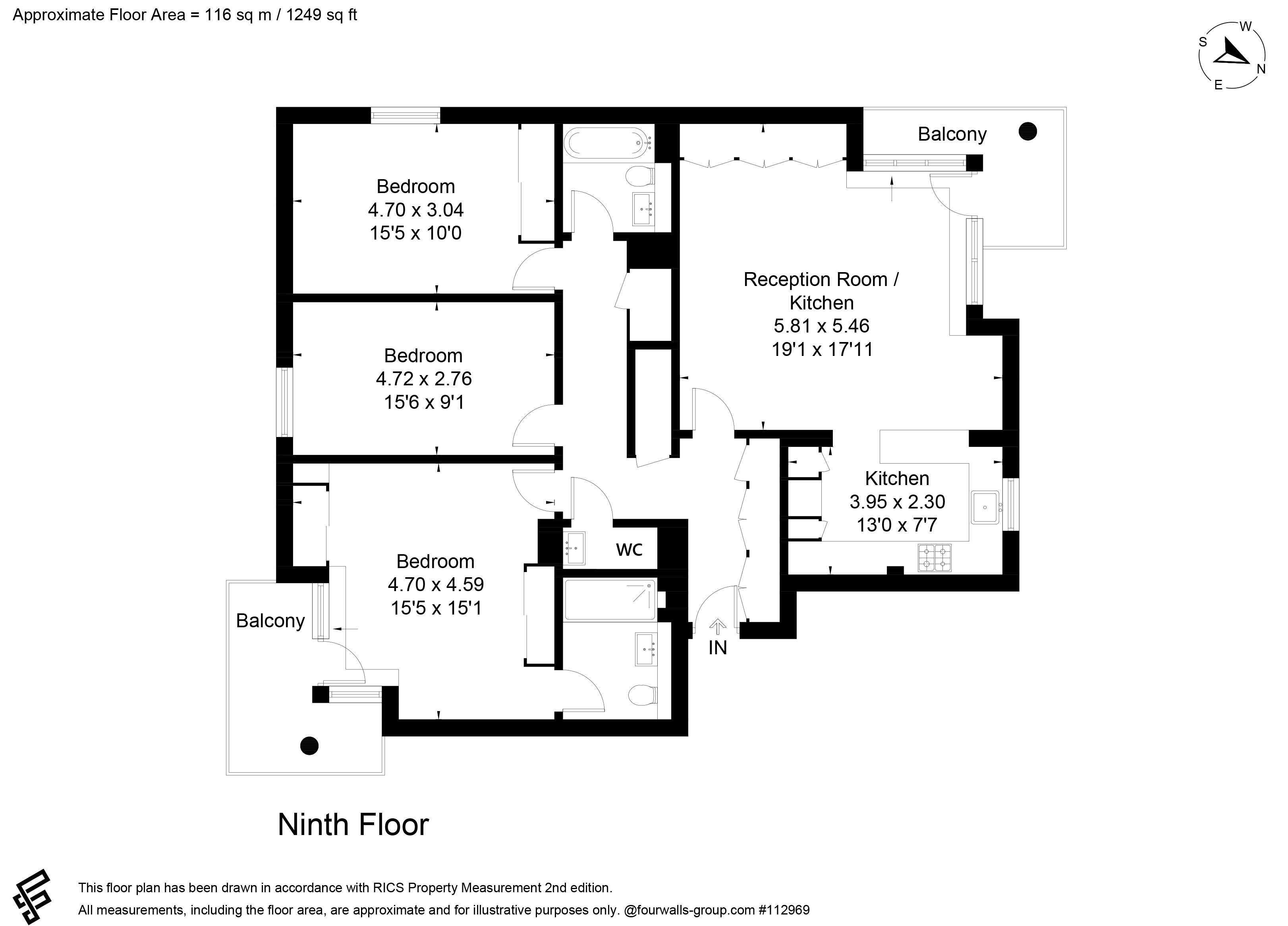3 bed apartment for sale in Mill Street, London, SE1 - Property floorplan