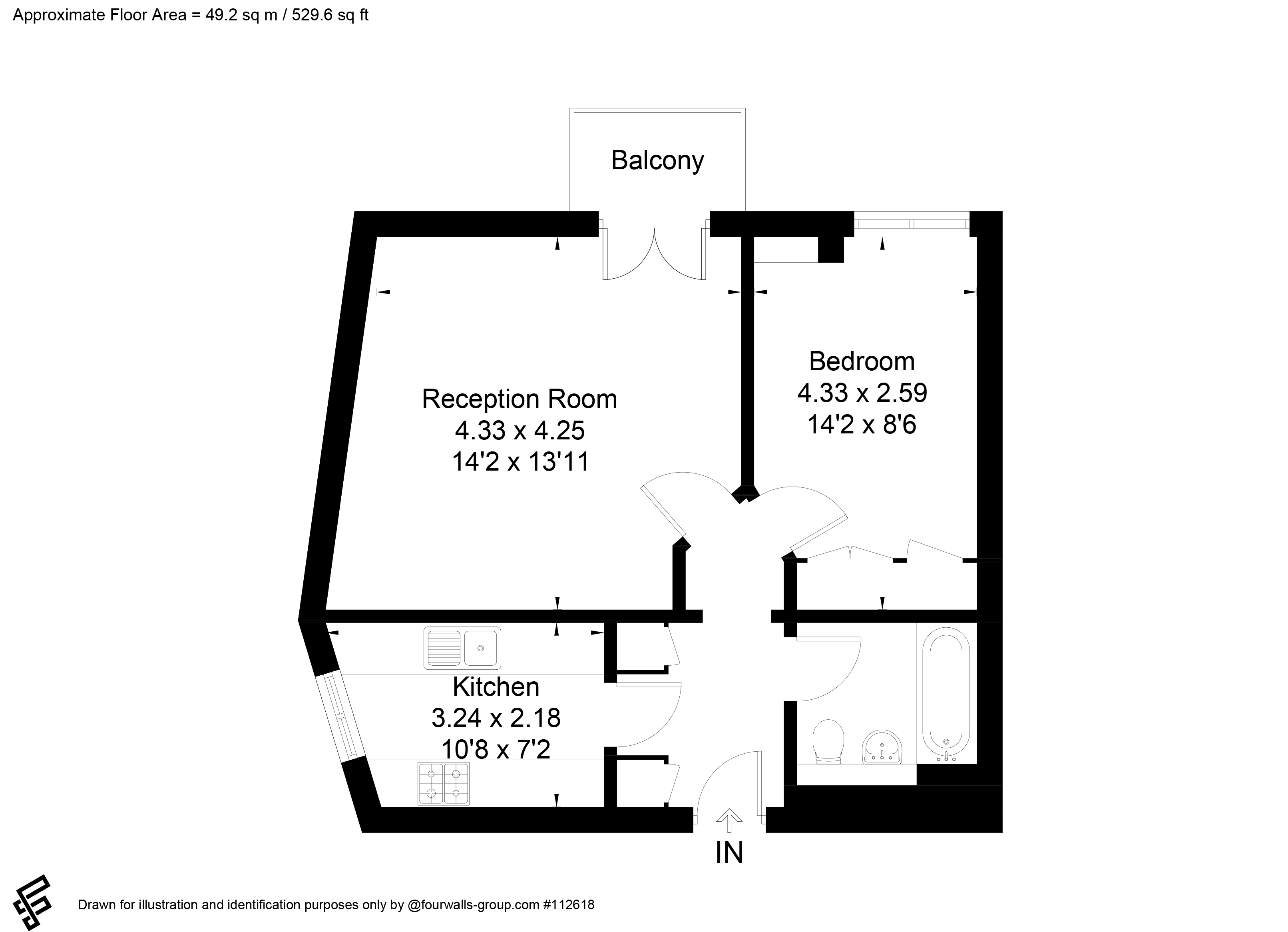 1 bed apartment for sale in Queen Elizabeth Street, London, SE1 - Property floorplan