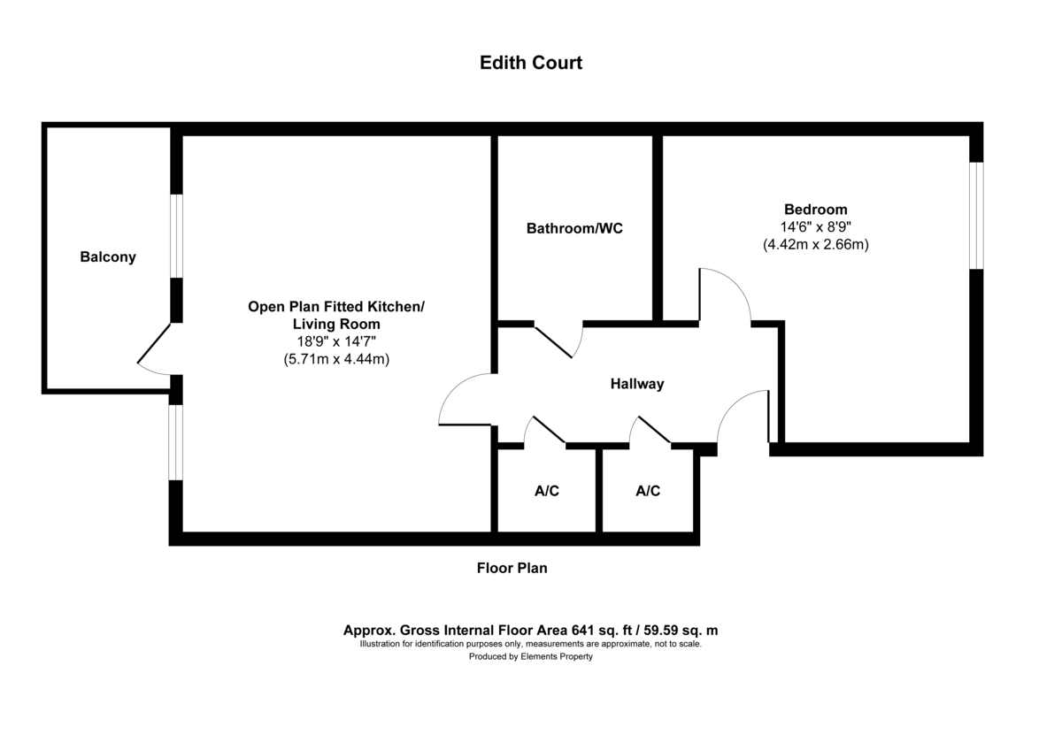 1 bed flat to rent in New Road, Feltham - Property Floorplan