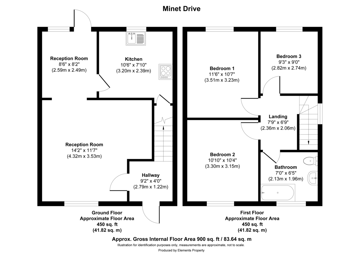 3 bed end of terrace house for sale in Minet Drive, Hayes - Property Floorplan