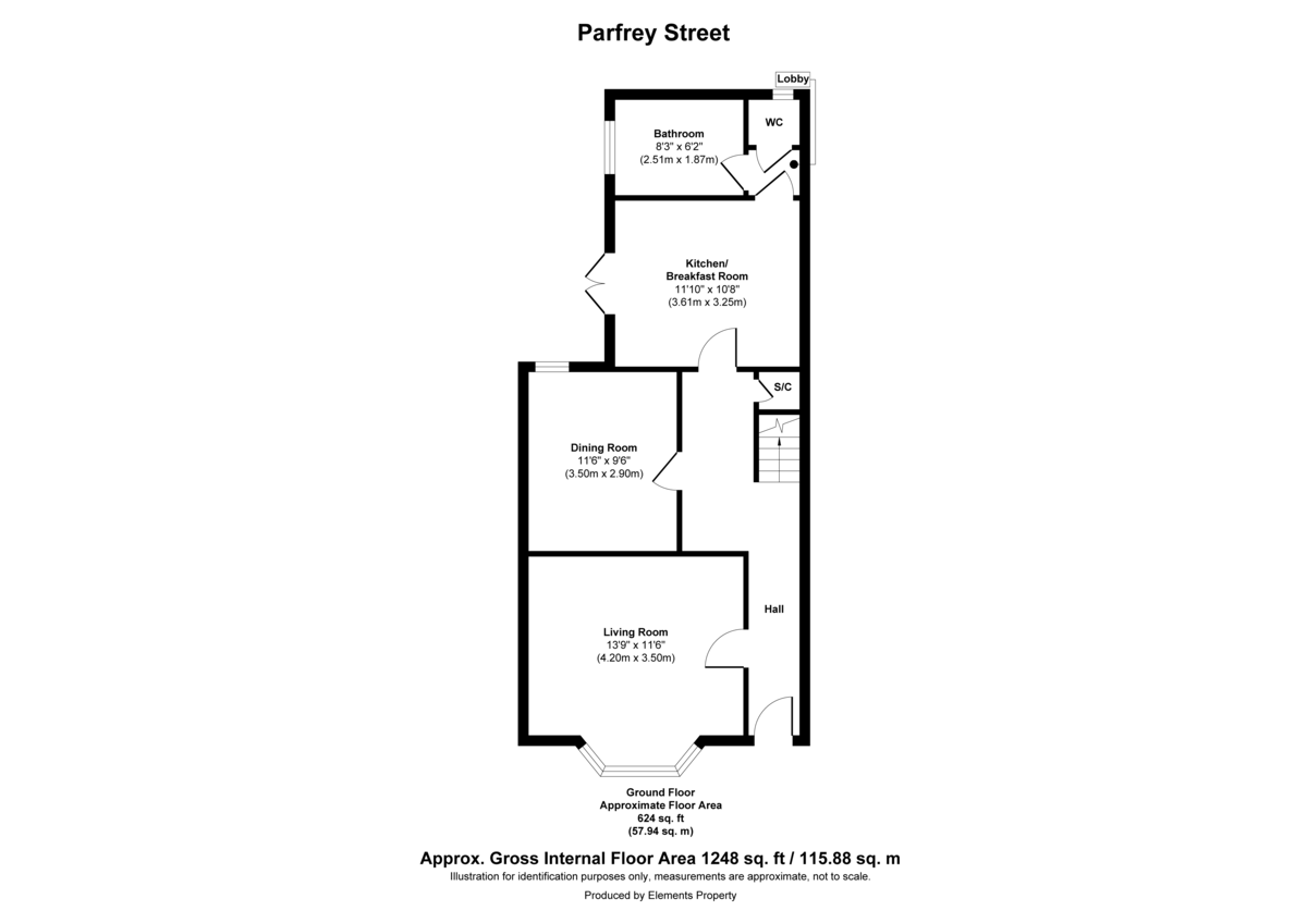 3 bed terraced house for sale in Parfrey Street, London - Property Floorplan