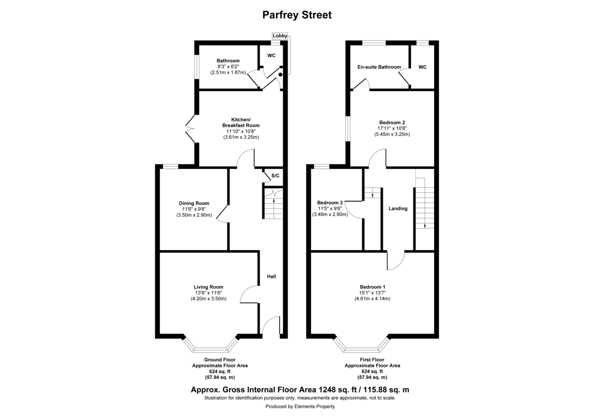 3 bed terraced house for sale in Parfrey Street, London - Property Floorplan