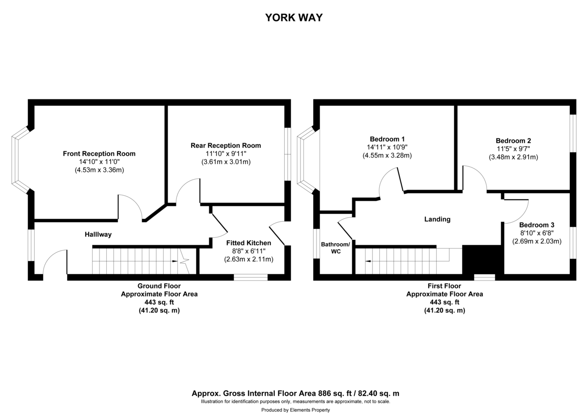 3 bed semi-detached house for sale in York Way, Feltham - Property floorplan