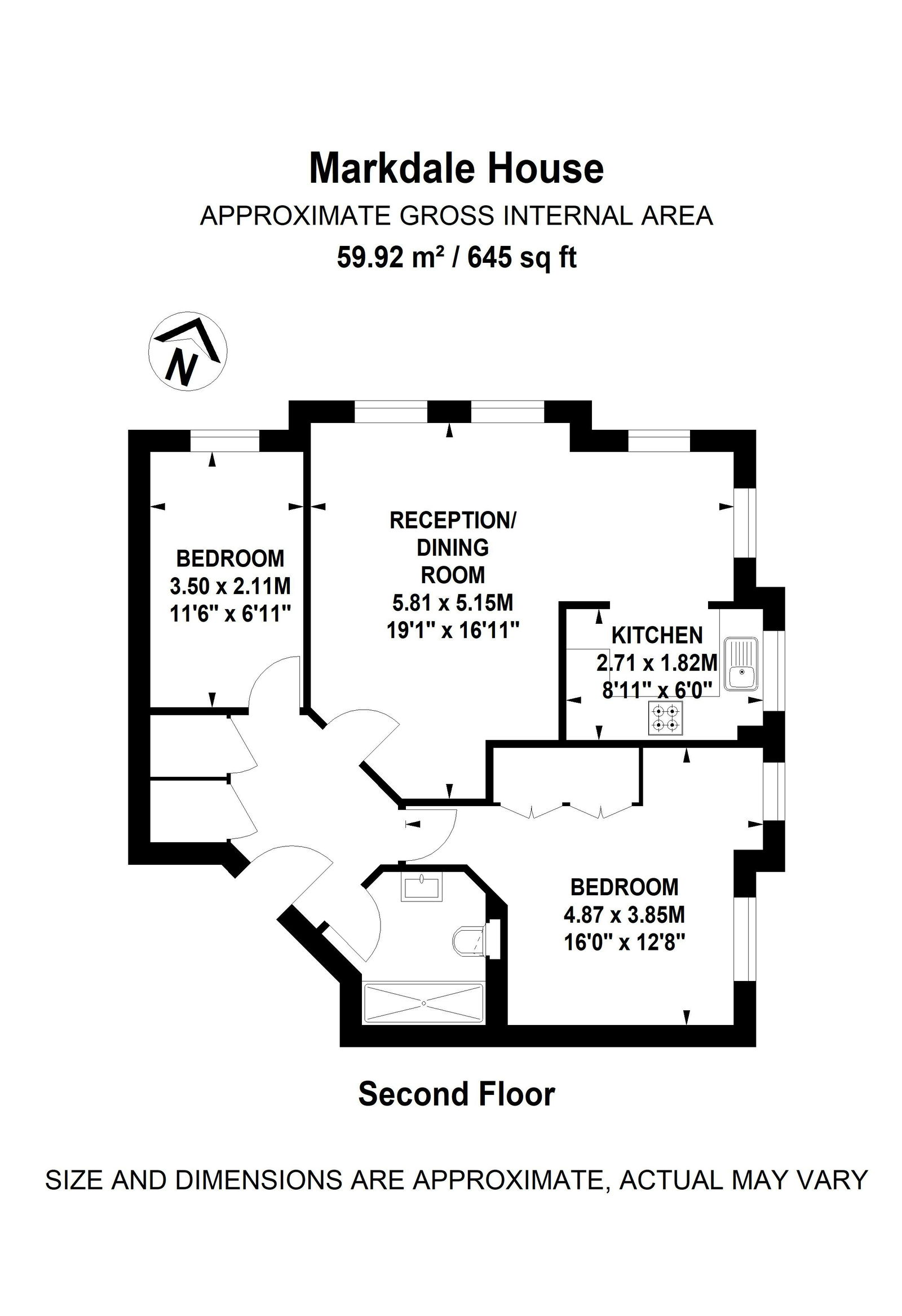 2 bed flat to rent in Commercial Way, London, SE15 5GQ - Property floorplan