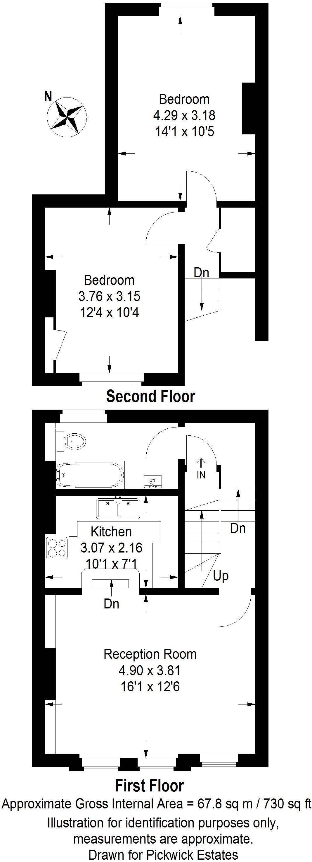 2 bed flat to rent in Kingswood Road, London, SW2 4JW - Property floorplan