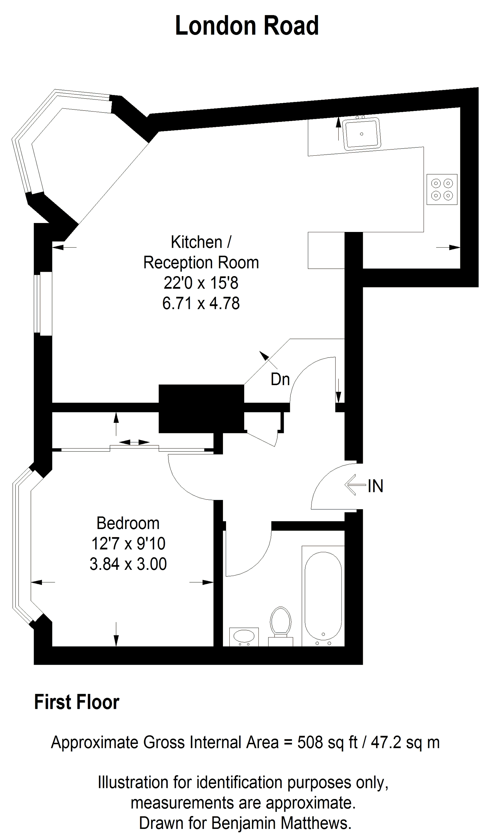 1 bed flat to rent in London Road, Forest Hill, SE23 3TW - Property floorplan