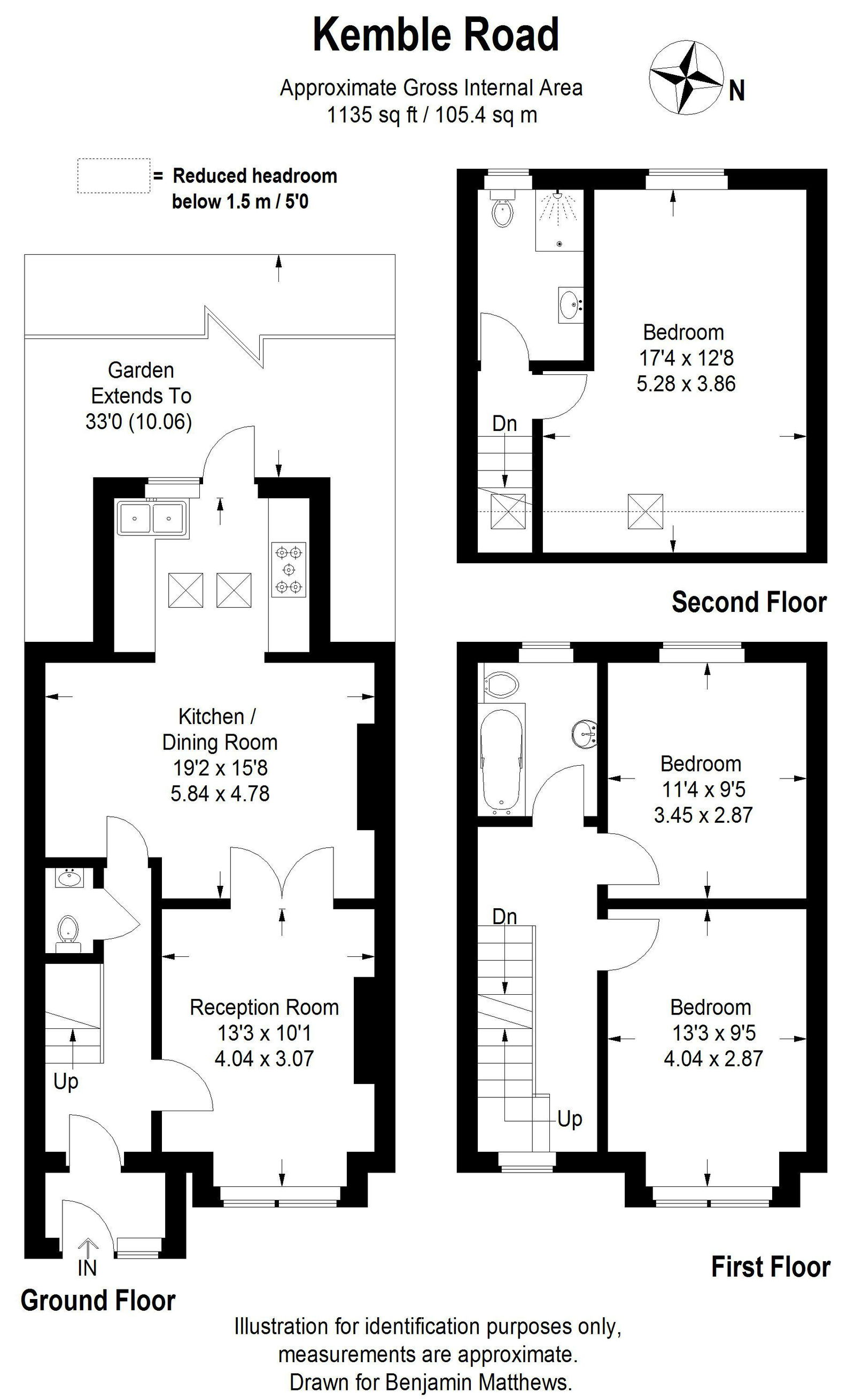 3 bed terraced house for sale in Kemble Road, London, SE23 2DJ - Property floorplan