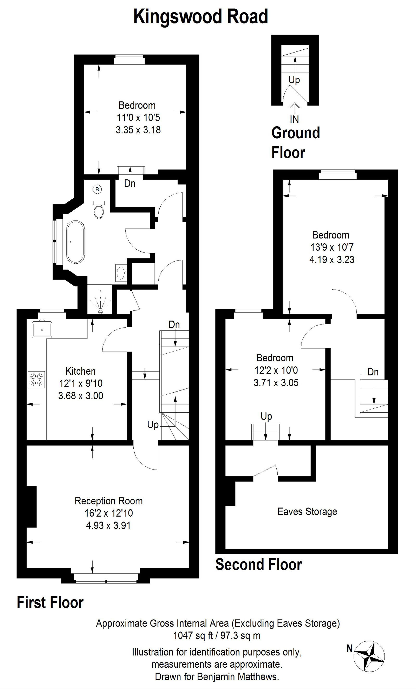 3 bed flat to rent in Kingswood Road, London, SW2 4JN - Property floorplan