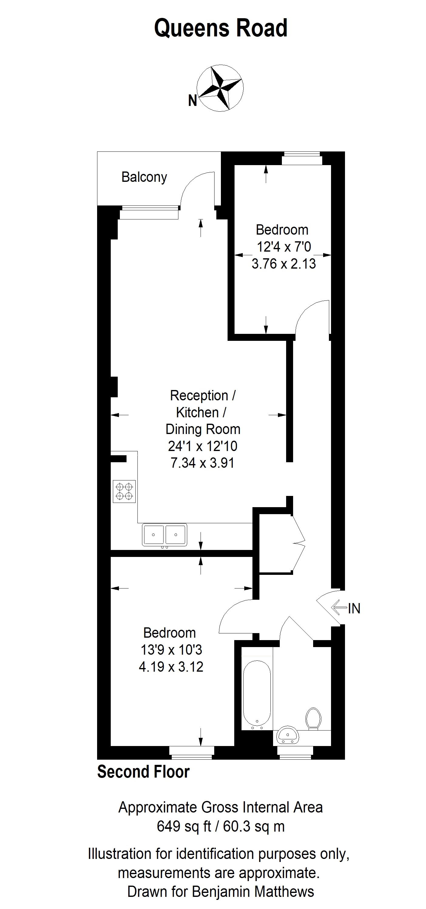 2 bed apartment to rent in Queens Road, Peckham, SE15 2EZ - Property floorplan